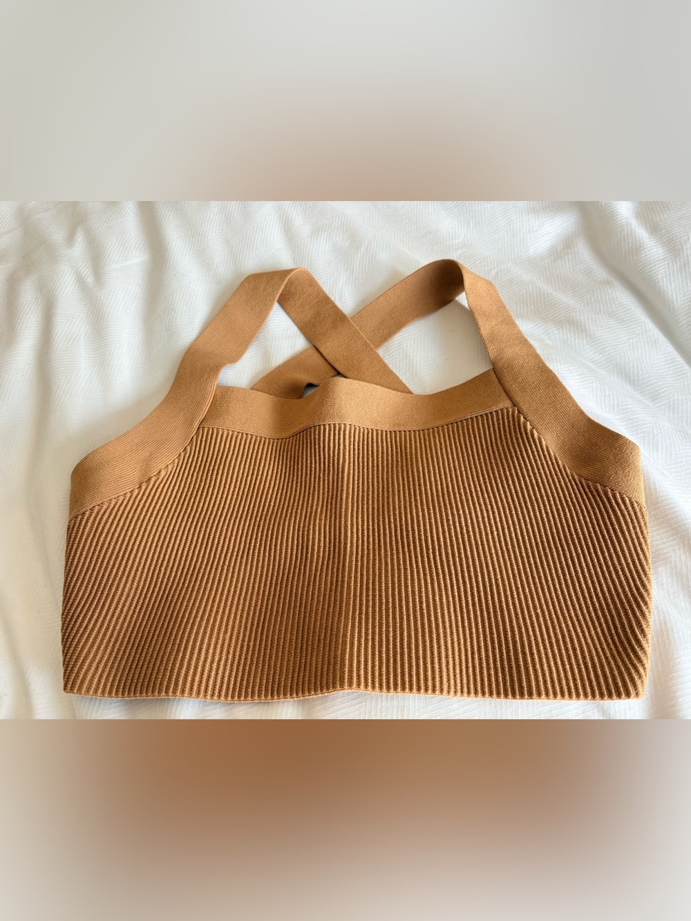 Aritzia Babaton Ribbed Cross-Back Crop Tank